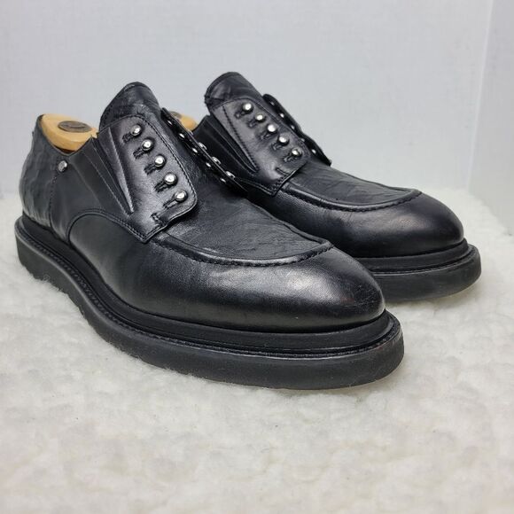 Cesare Paciotti Mens Shoes Size 7 USBlack DM Livetech Lace Less Derby 46534